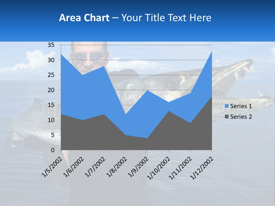 A Man Holding A Large Fish On A Boat PowerPoint Template