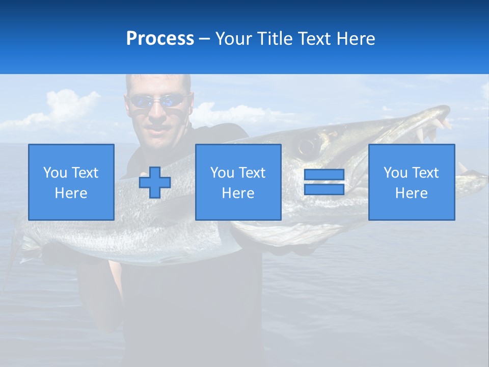 A Man Holding A Large Fish On A Boat PowerPoint Template
