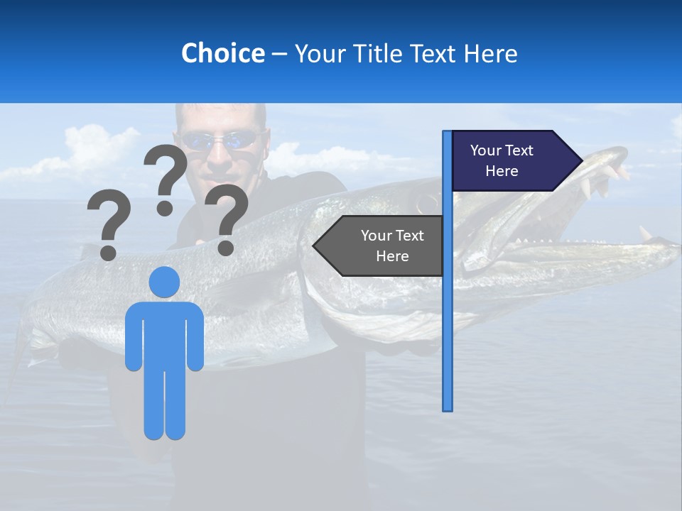 A Man Holding A Large Fish On A Boat PowerPoint Template