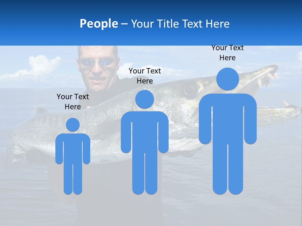 A Man Holding A Large Fish On A Boat PowerPoint Template