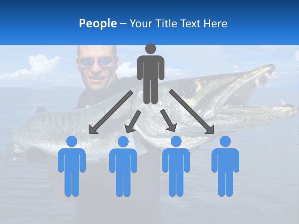 A Man Holding A Large Fish On A Boat PowerPoint Template