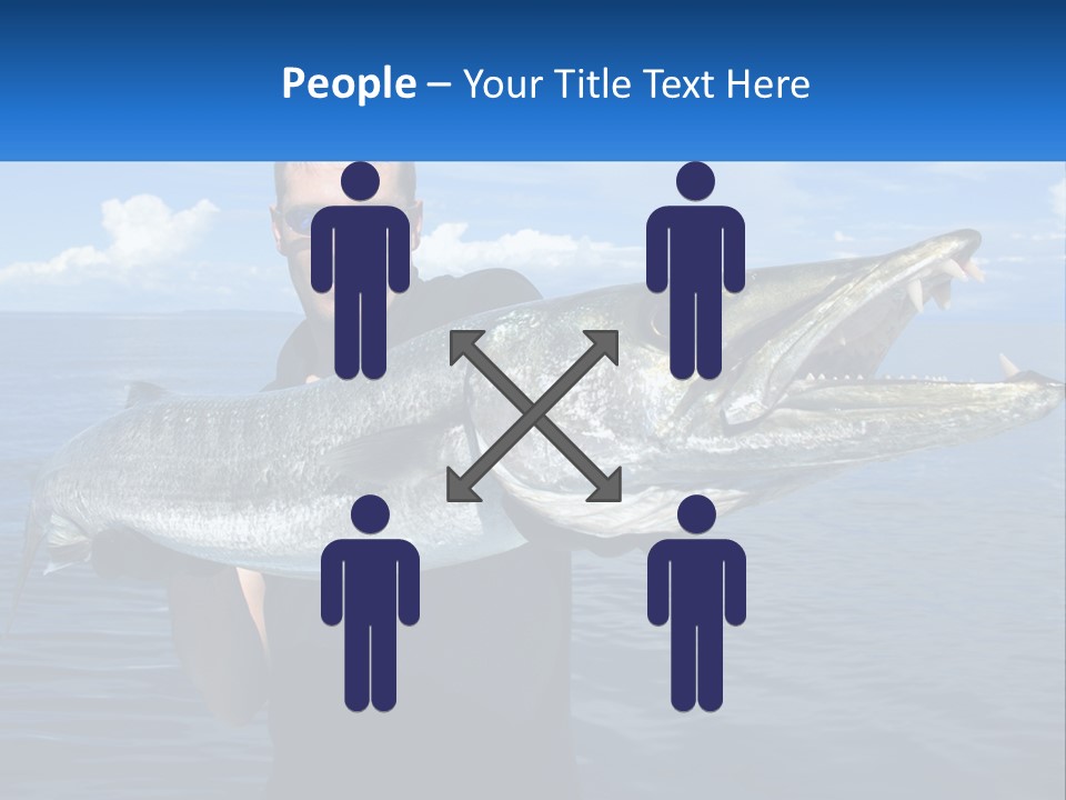 A Man Holding A Large Fish On A Boat PowerPoint Template