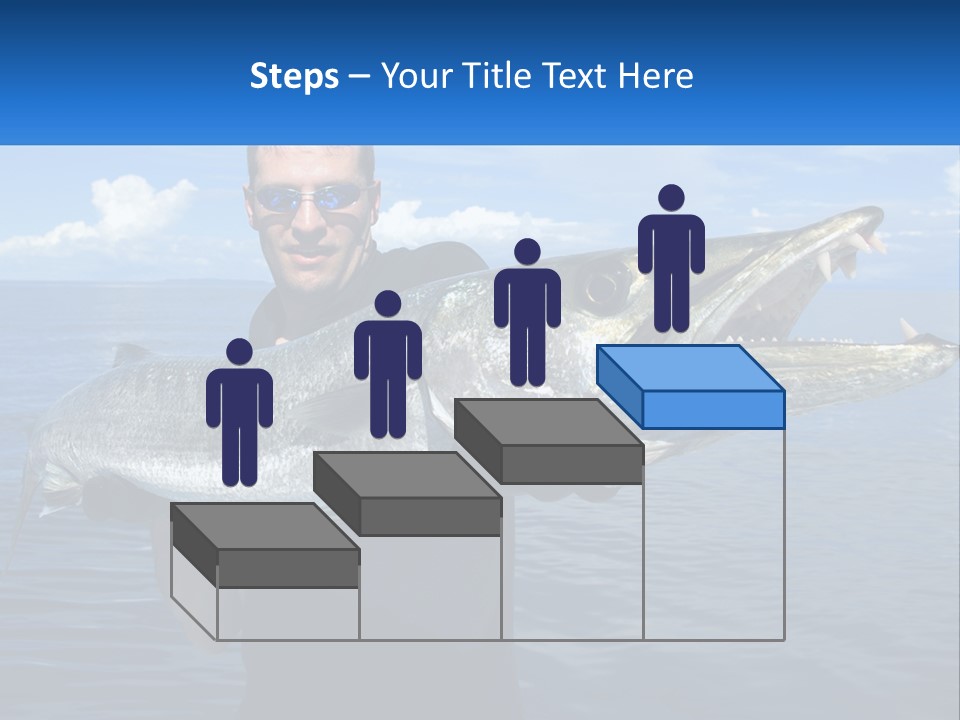 A Man Holding A Large Fish On A Boat PowerPoint Template