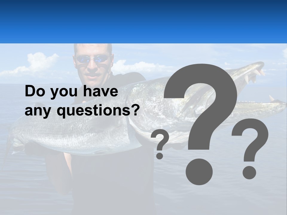 A Man Holding A Large Fish On A Boat PowerPoint Template