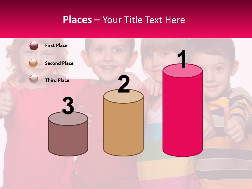 A Group Of Children Standing Next To Each Other PowerPoint Template