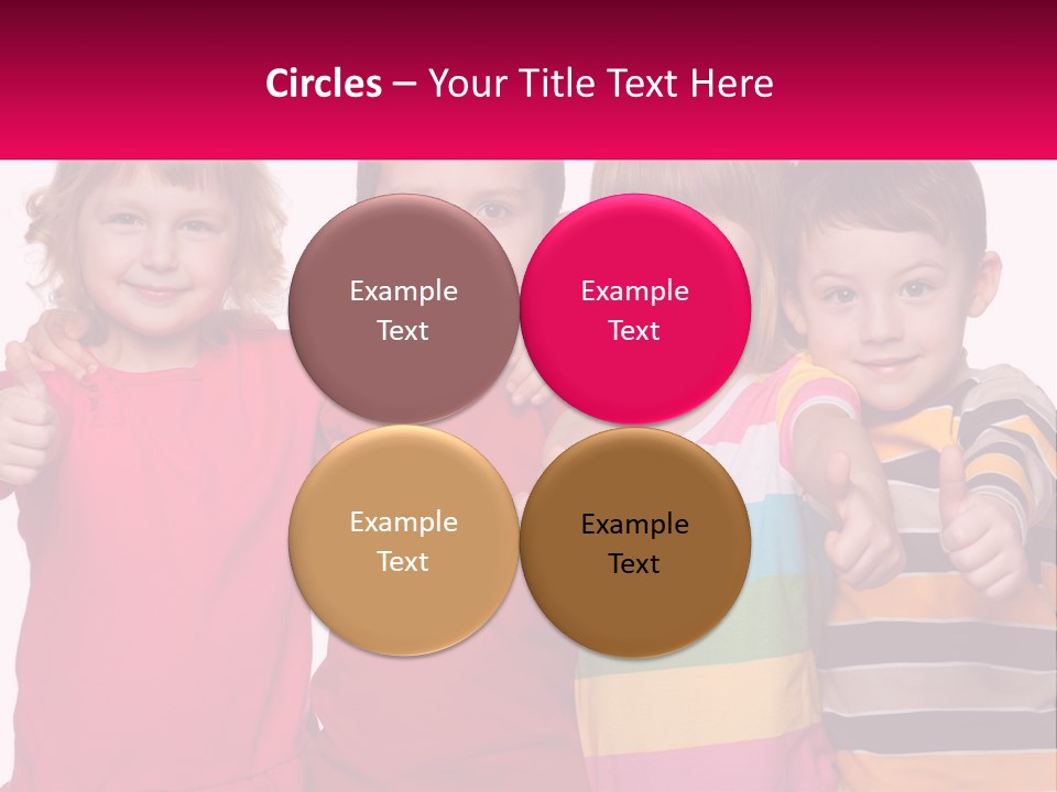 A Group Of Children Standing Next To Each Other PowerPoint Template