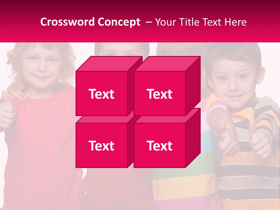 A Group Of Children Standing Next To Each Other PowerPoint Template