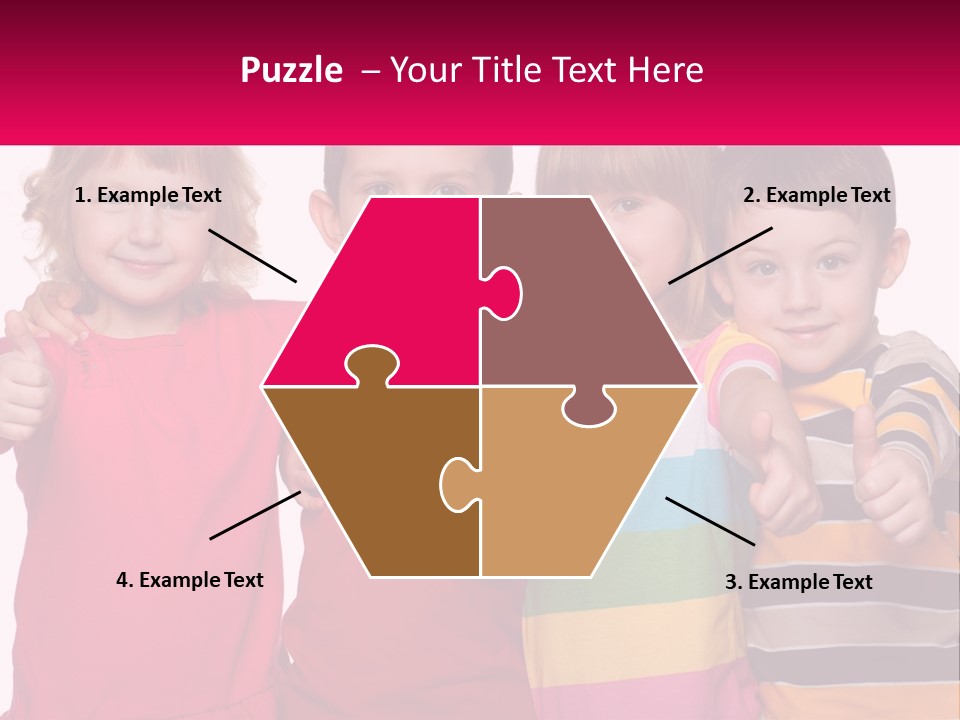 A Group Of Children Standing Next To Each Other PowerPoint Template