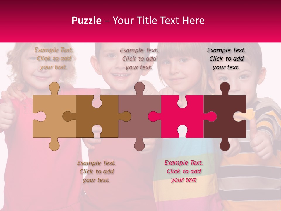 A Group Of Children Standing Next To Each Other PowerPoint Template