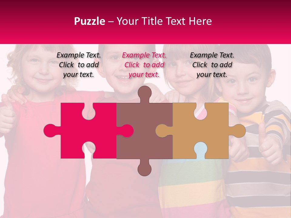 A Group Of Children Standing Next To Each Other PowerPoint Template