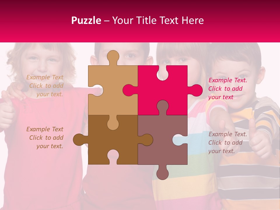 A Group Of Children Standing Next To Each Other PowerPoint Template