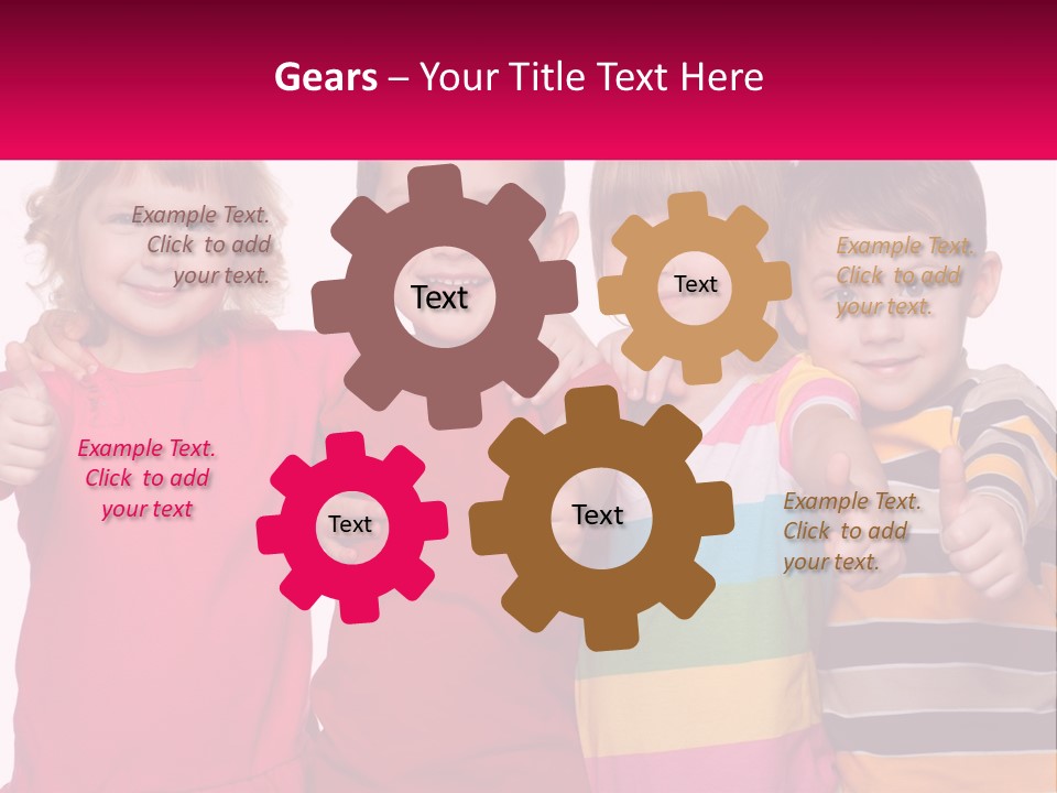 A Group Of Children Standing Next To Each Other PowerPoint Template