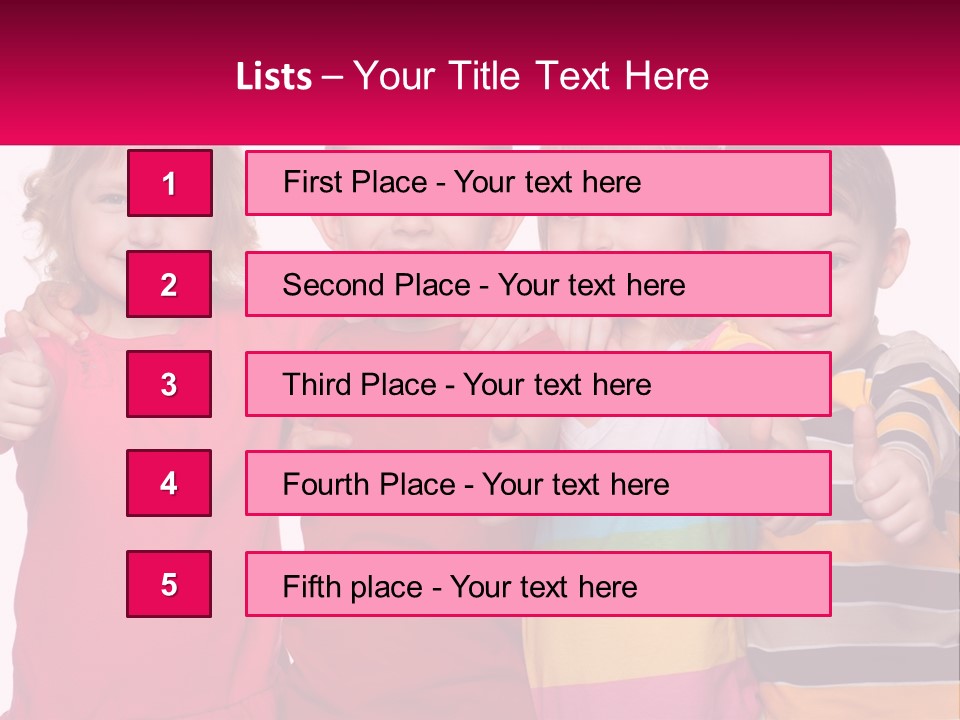 A Group Of Children Standing Next To Each Other PowerPoint Template