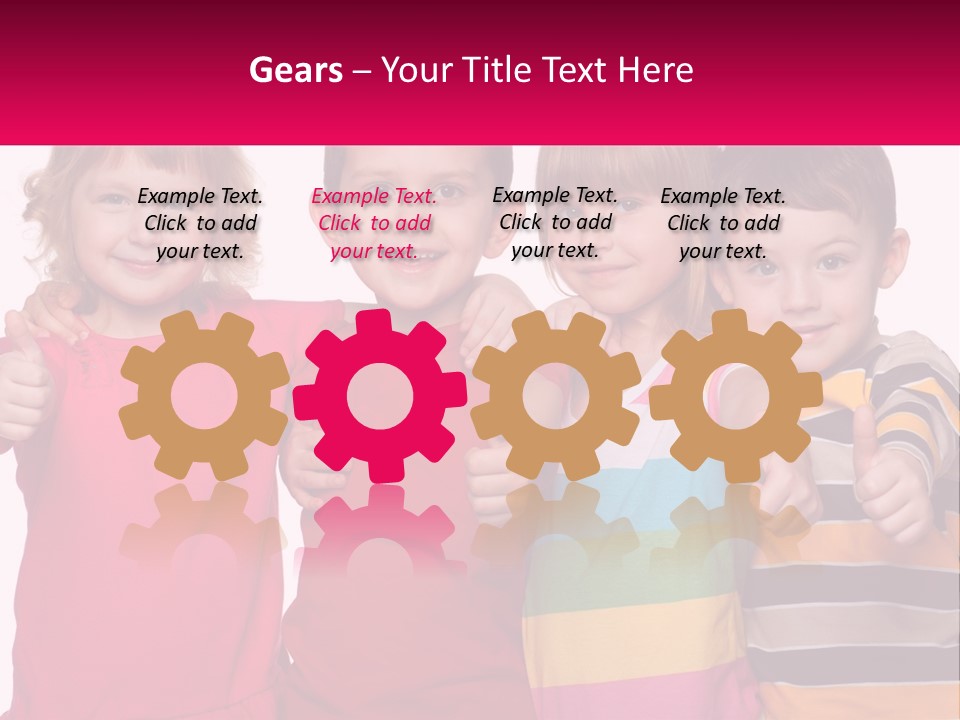 A Group Of Children Standing Next To Each Other PowerPoint Template