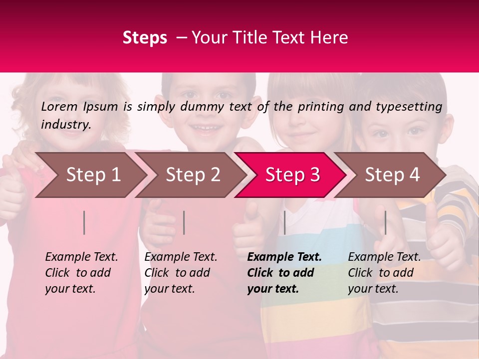 A Group Of Children Standing Next To Each Other PowerPoint Template