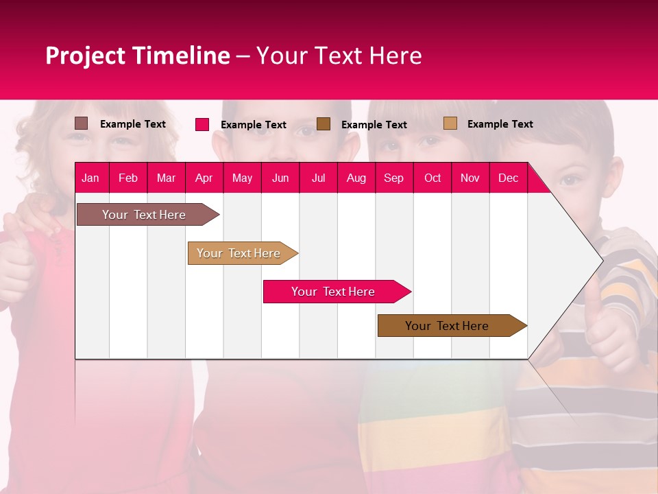 A Group Of Children Standing Next To Each Other PowerPoint Template