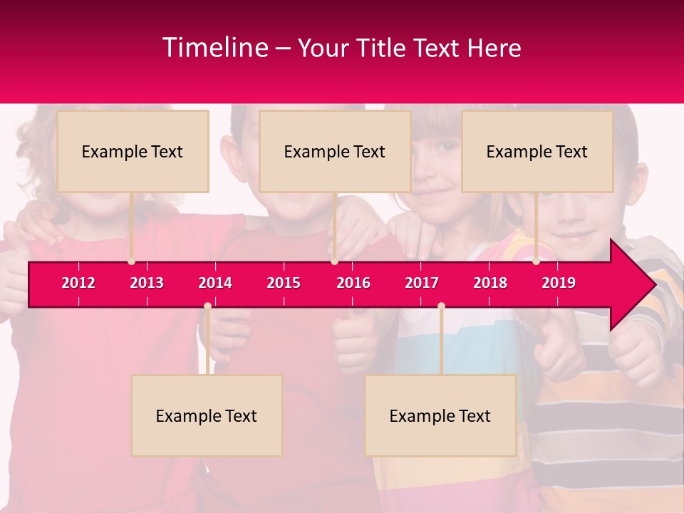 A Group Of Children Standing Next To Each Other PowerPoint Template