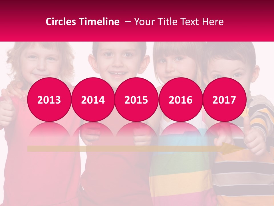 A Group Of Children Standing Next To Each Other PowerPoint Template