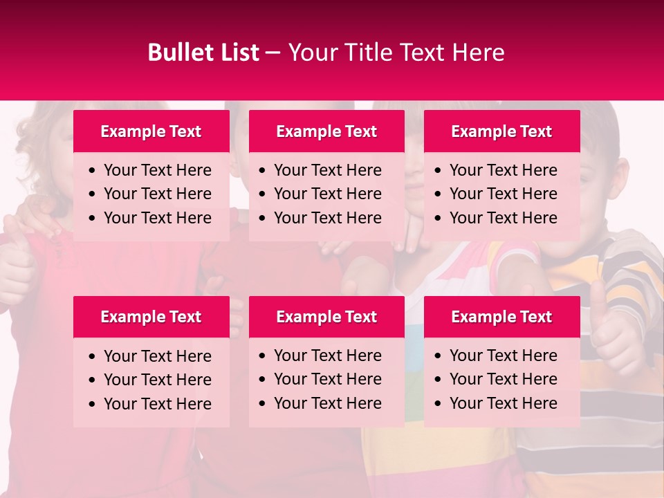 A Group Of Children Standing Next To Each Other PowerPoint Template