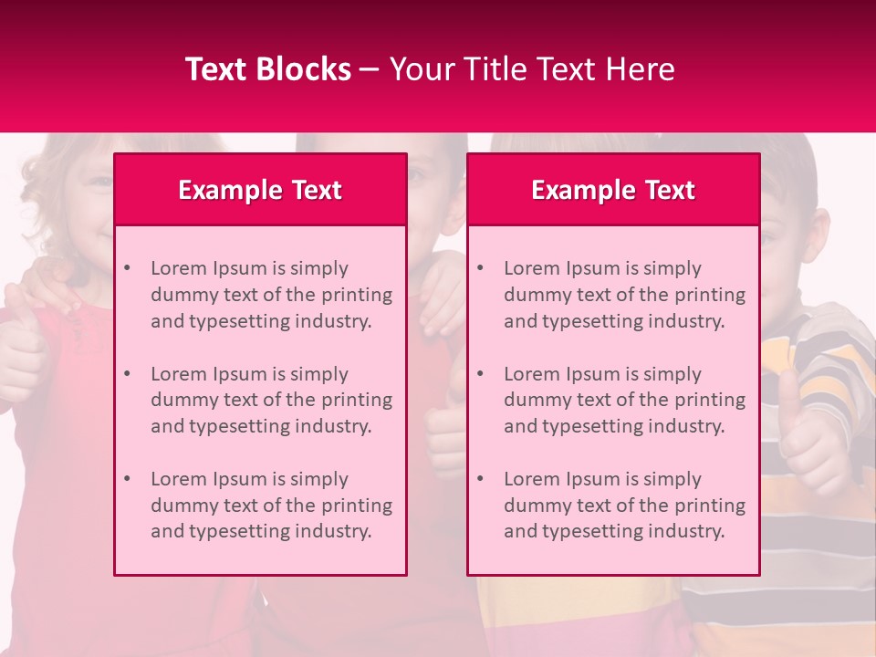 A Group Of Children Standing Next To Each Other PowerPoint Template