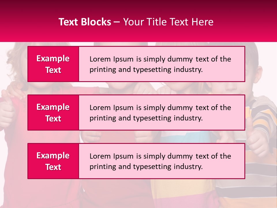 A Group Of Children Standing Next To Each Other PowerPoint Template