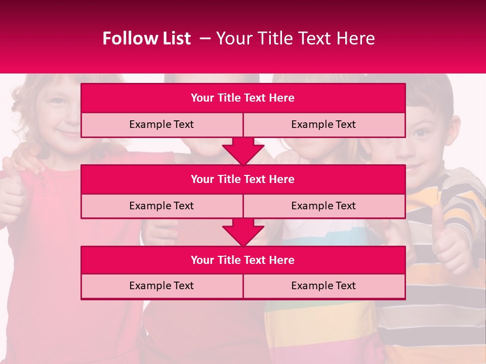 A Group Of Children Standing Next To Each Other PowerPoint Template