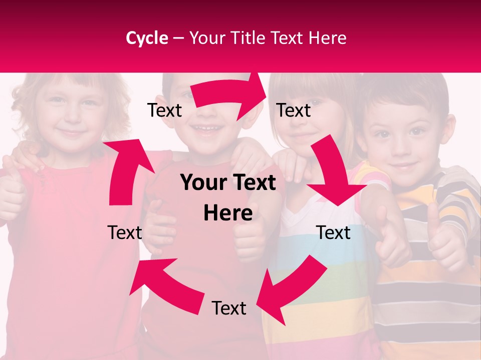 A Group Of Children Standing Next To Each Other PowerPoint Template