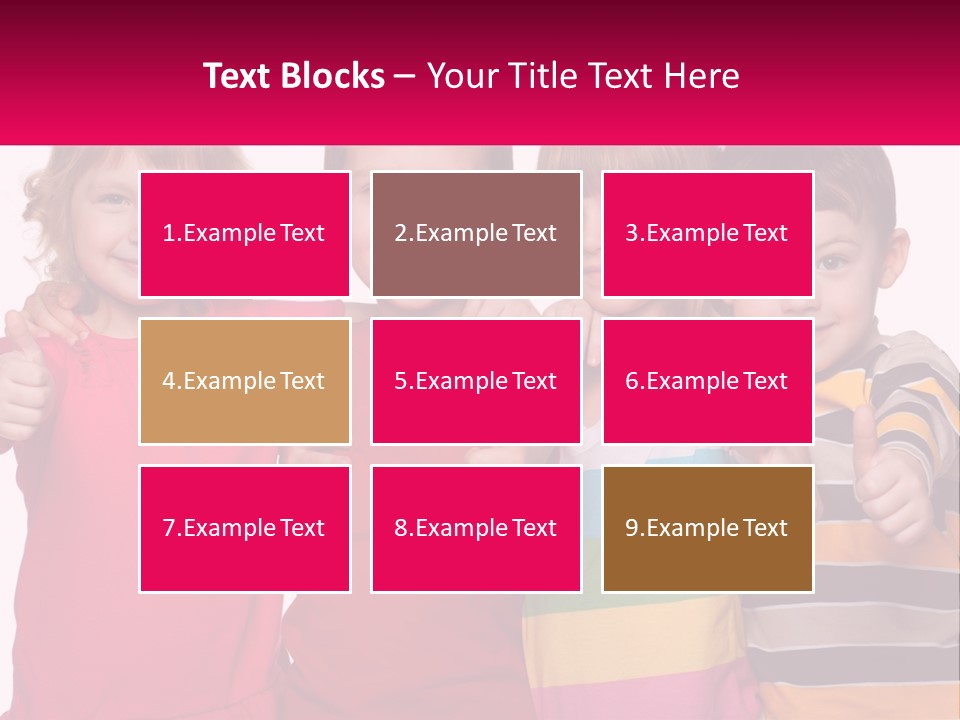 A Group Of Children Standing Next To Each Other PowerPoint Template