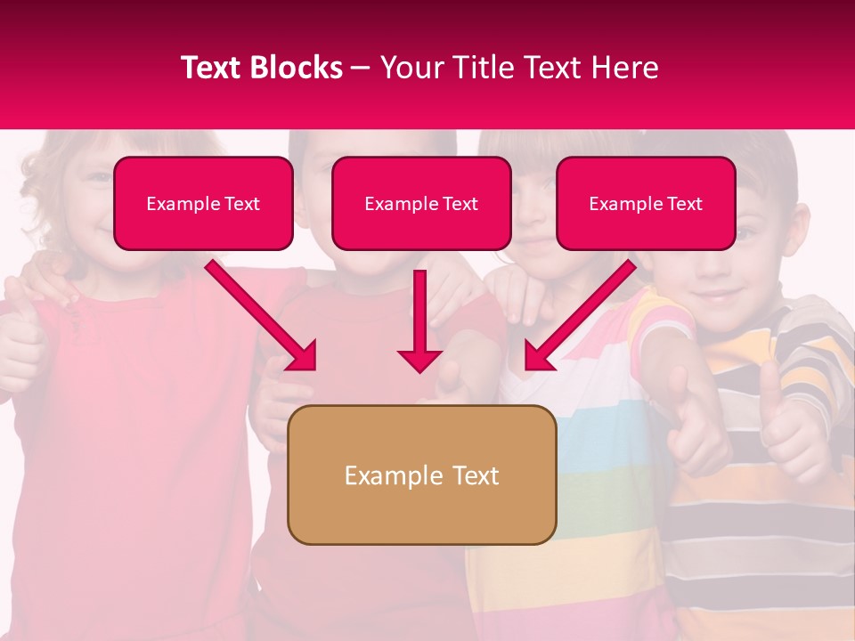 A Group Of Children Standing Next To Each Other PowerPoint Template