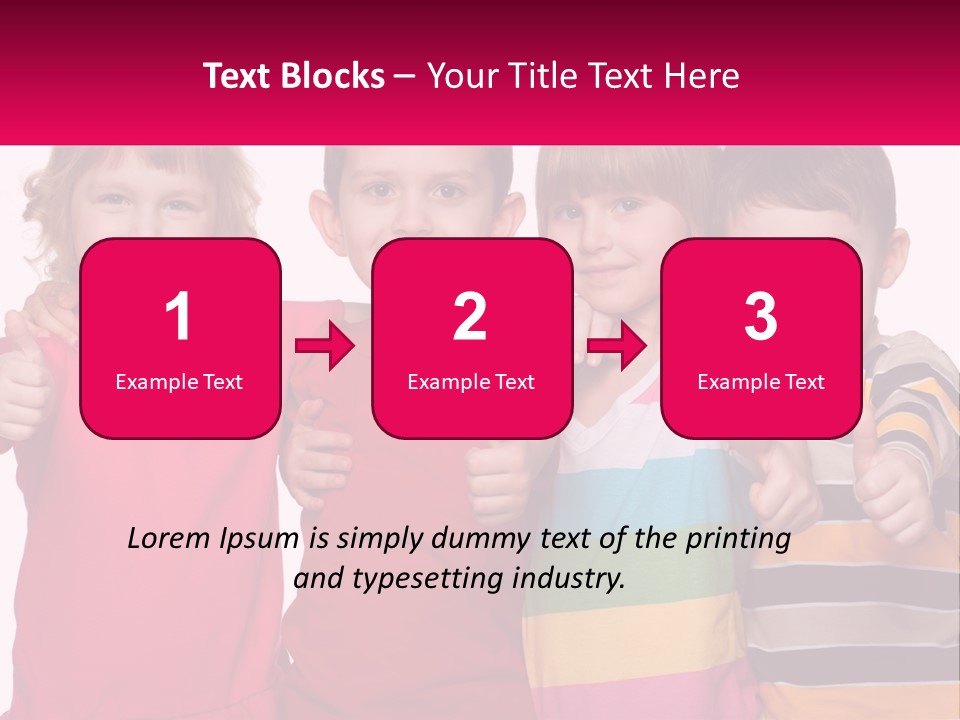 A Group Of Children Standing Next To Each Other PowerPoint Template
