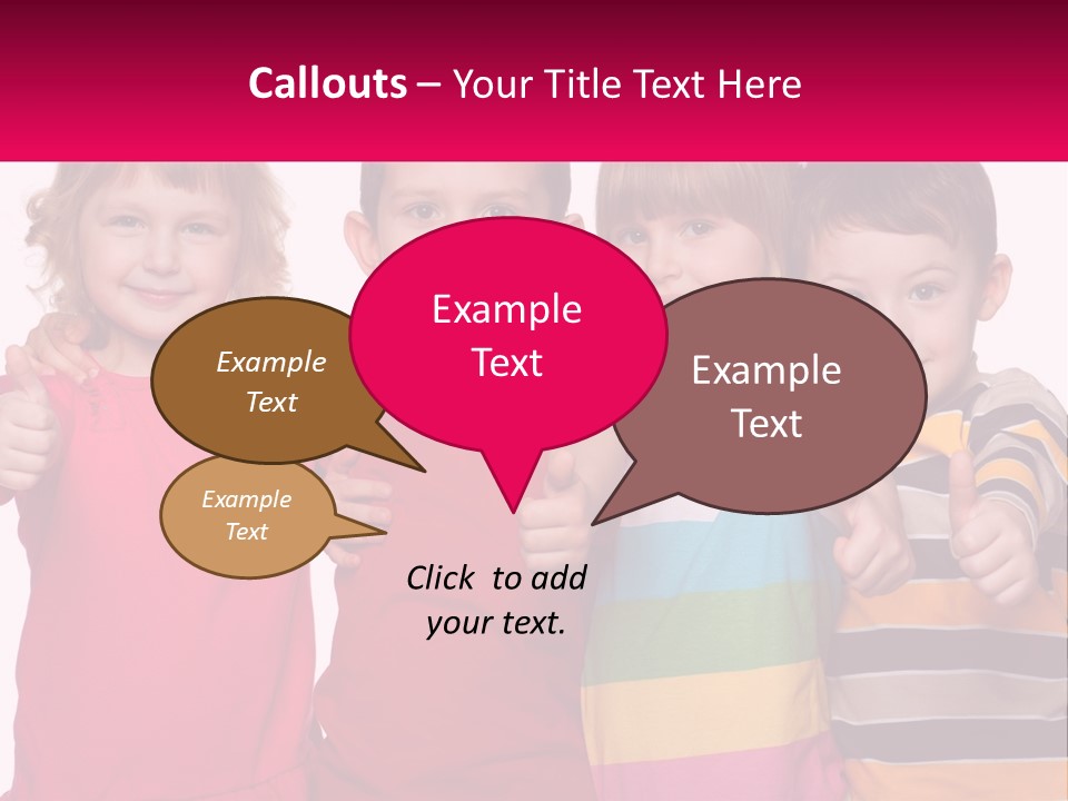 A Group Of Children Standing Next To Each Other PowerPoint Template