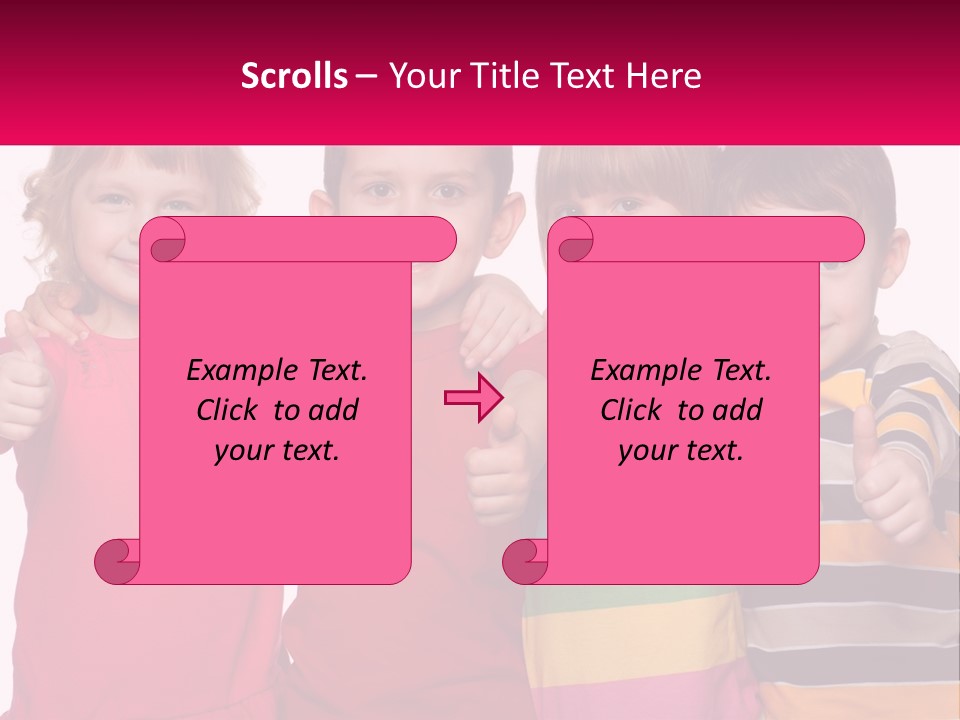 A Group Of Children Standing Next To Each Other PowerPoint Template