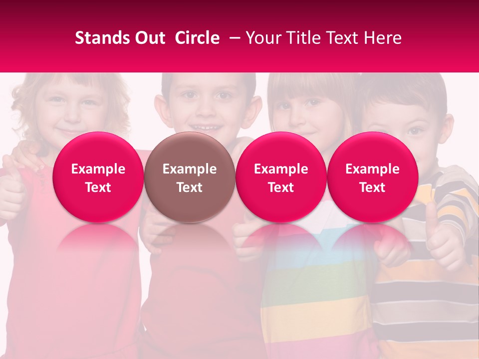 A Group Of Children Standing Next To Each Other PowerPoint Template