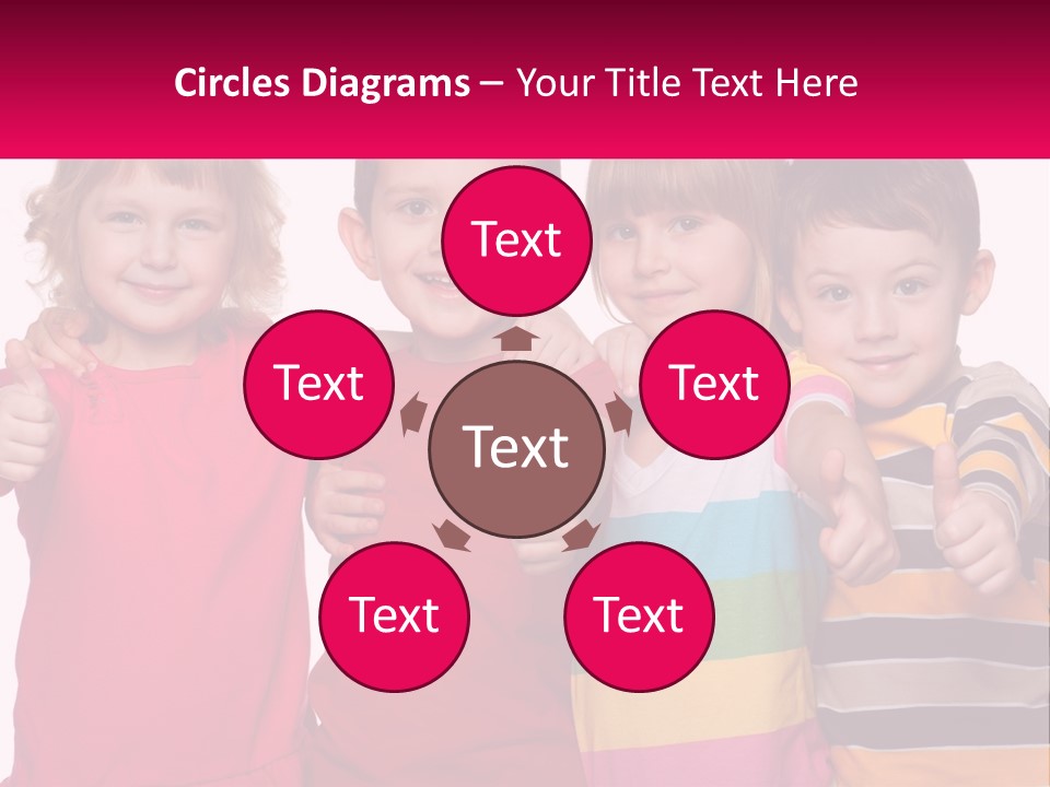 A Group Of Children Standing Next To Each Other PowerPoint Template