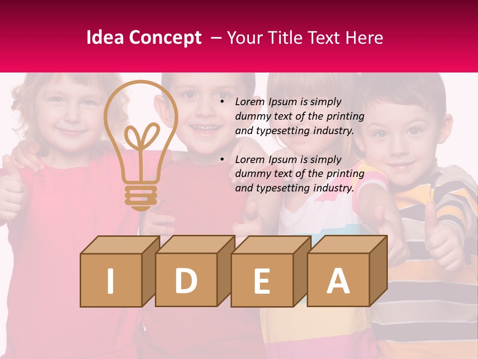 A Group Of Children Standing Next To Each Other PowerPoint Template