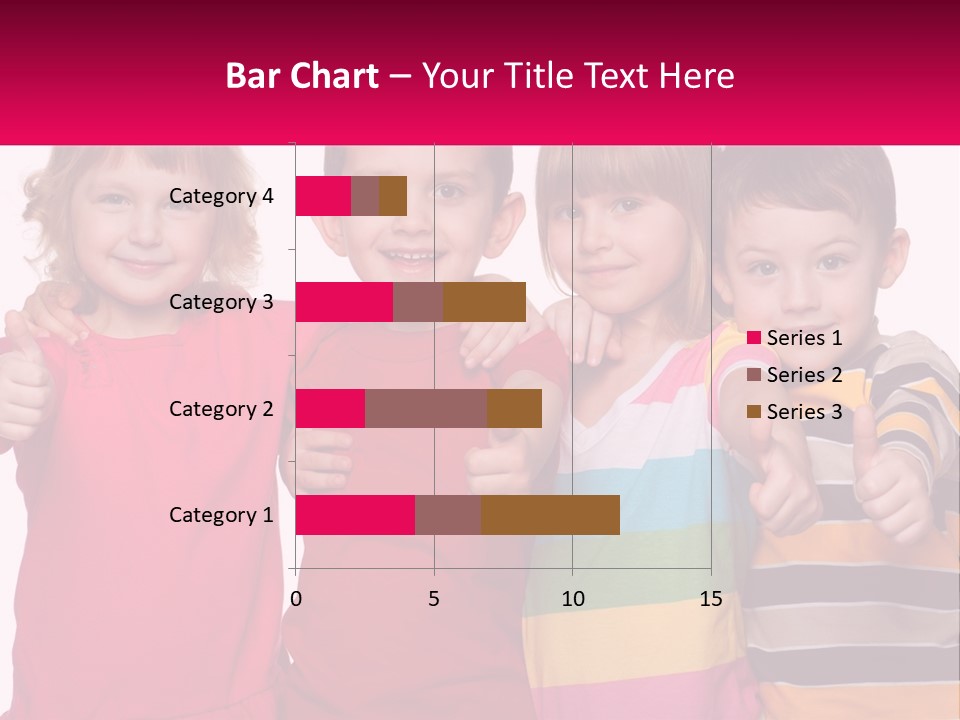 A Group Of Children Standing Next To Each Other PowerPoint Template