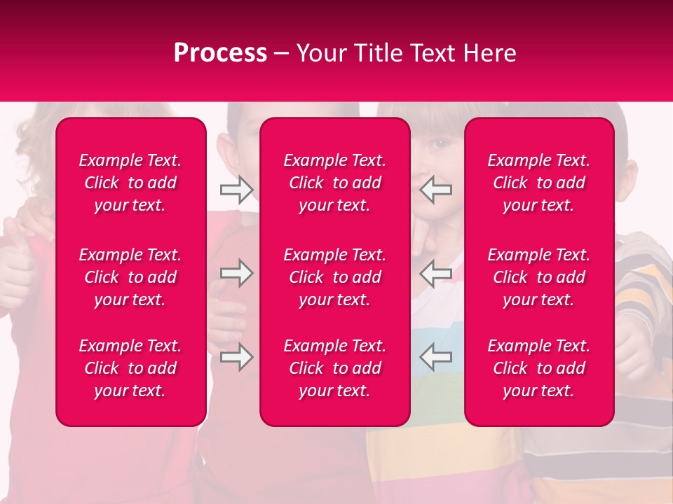 A Group Of Children Standing Next To Each Other PowerPoint Template
