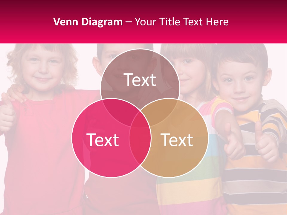 A Group Of Children Standing Next To Each Other PowerPoint Template