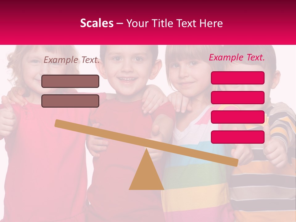 A Group Of Children Standing Next To Each Other PowerPoint Template