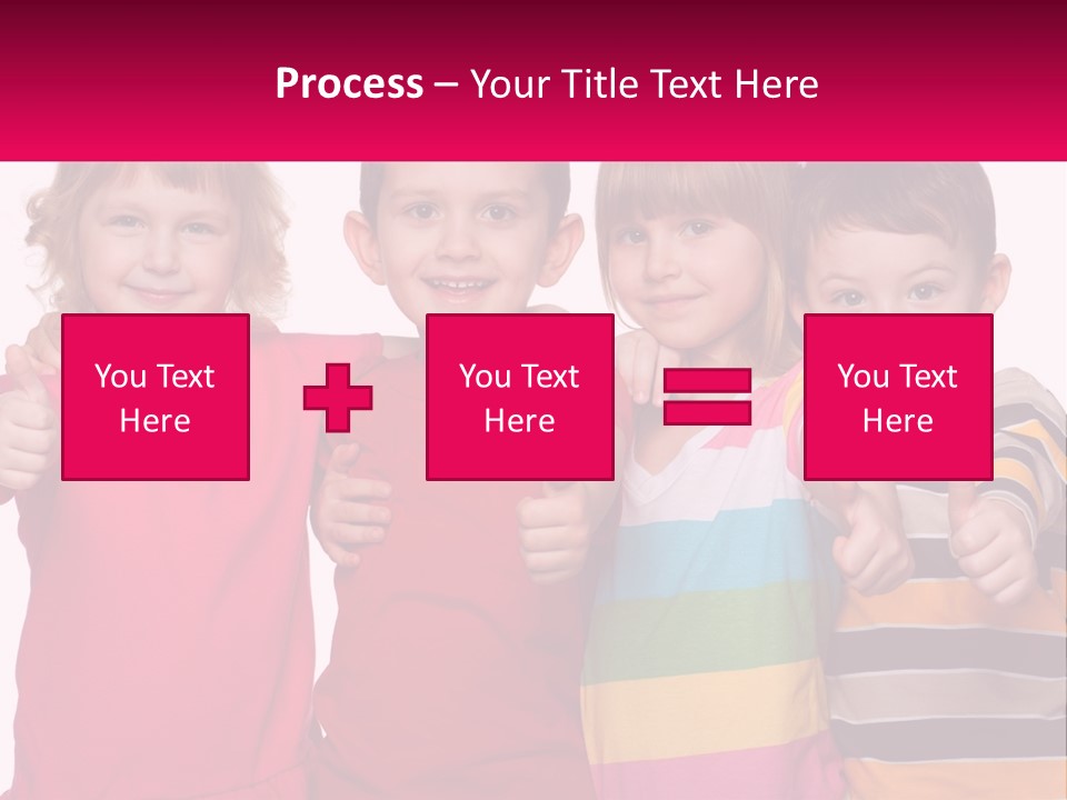 A Group Of Children Standing Next To Each Other PowerPoint Template