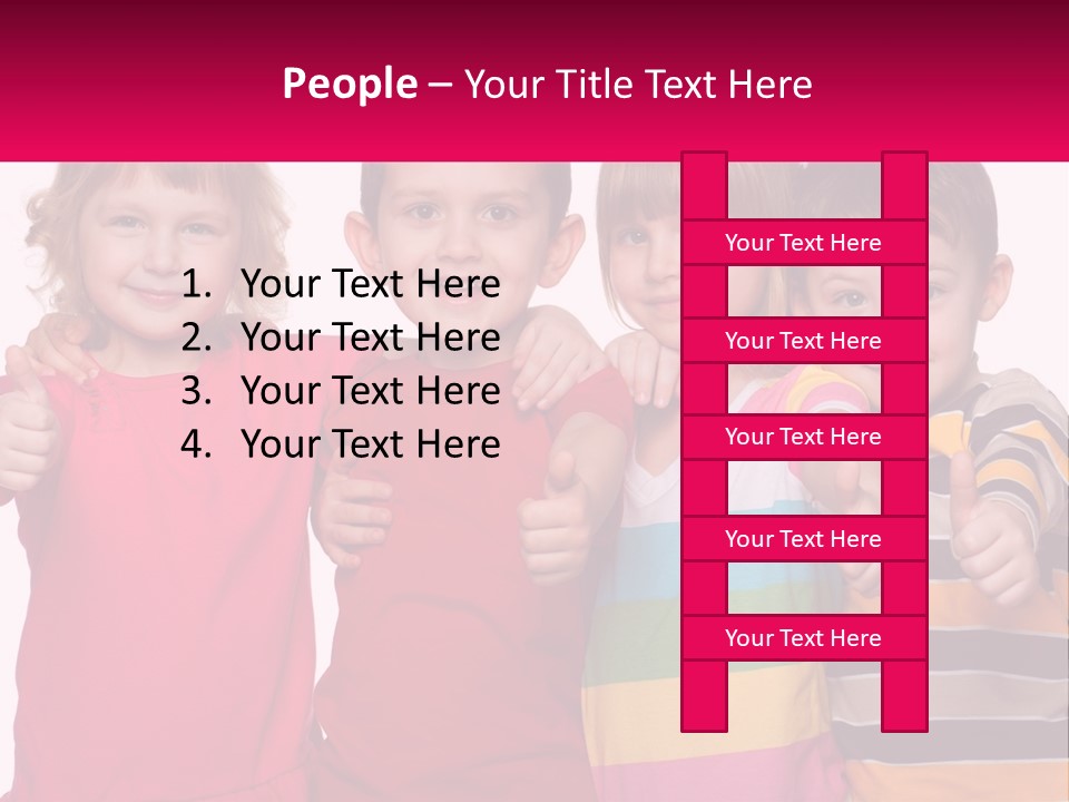 A Group Of Children Standing Next To Each Other PowerPoint Template