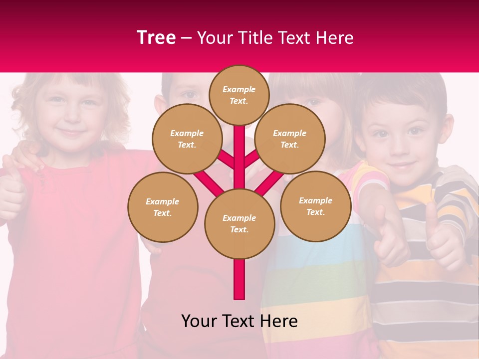 A Group Of Children Standing Next To Each Other PowerPoint Template