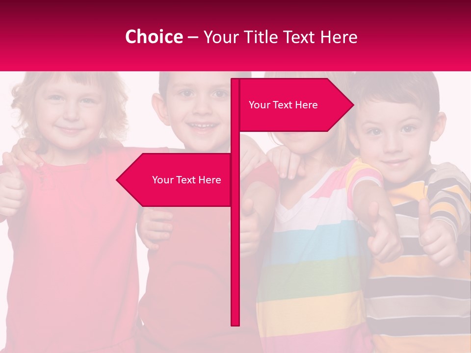 A Group Of Children Standing Next To Each Other PowerPoint Template