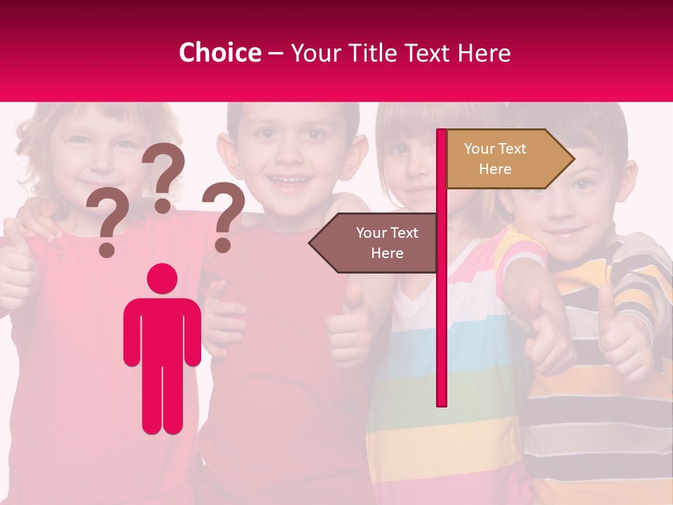 A Group Of Children Standing Next To Each Other PowerPoint Template