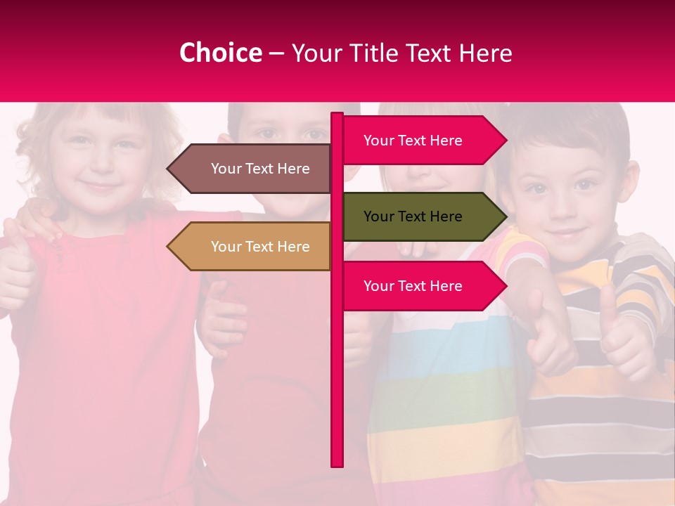 A Group Of Children Standing Next To Each Other PowerPoint Template