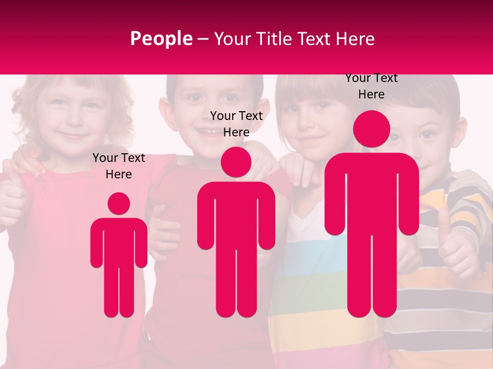 A Group Of Children Standing Next To Each Other PowerPoint Template