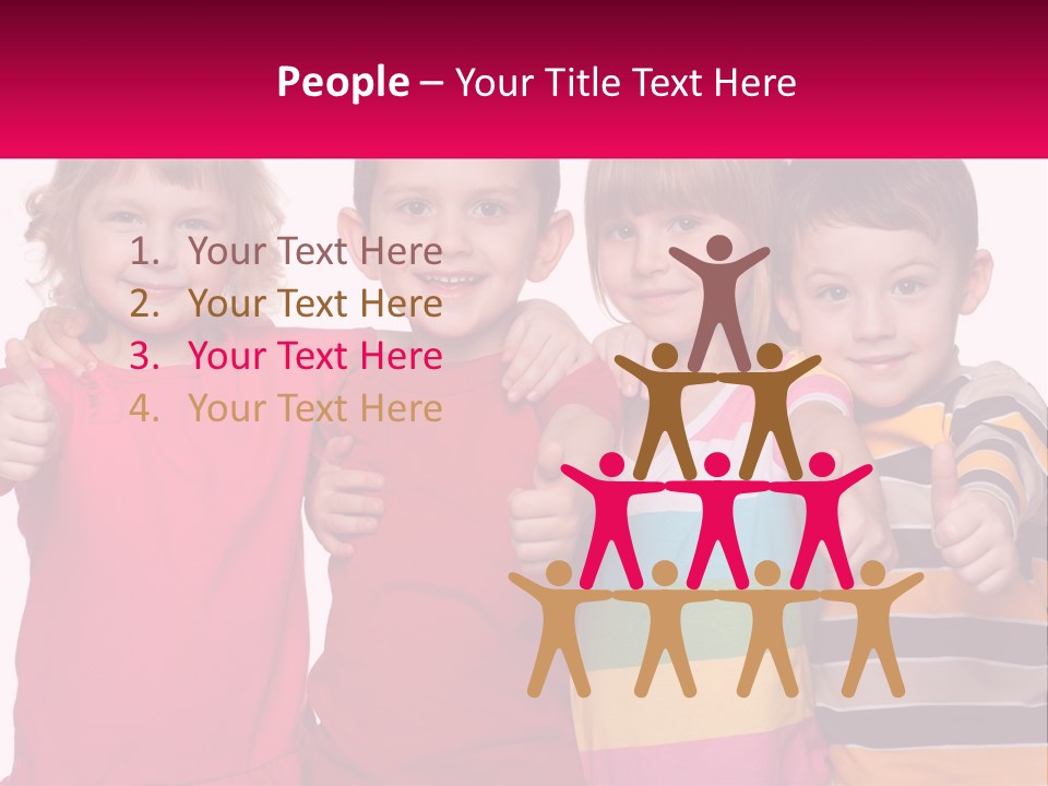 A Group Of Children Standing Next To Each Other PowerPoint Template