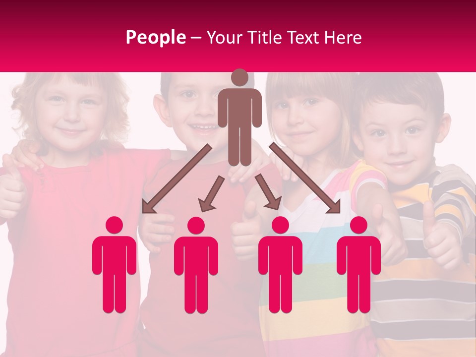 A Group Of Children Standing Next To Each Other PowerPoint Template