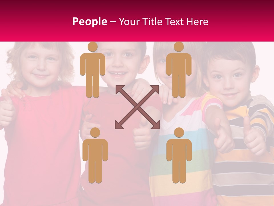 A Group Of Children Standing Next To Each Other PowerPoint Template