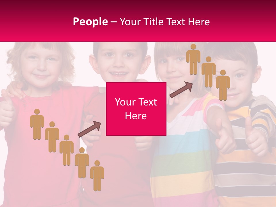 A Group Of Children Standing Next To Each Other PowerPoint Template
